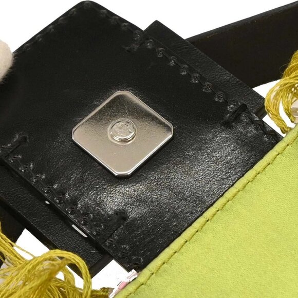 Fendi Black Canvas Beads Baguette Handbag 134788 - Picture 7 of 10